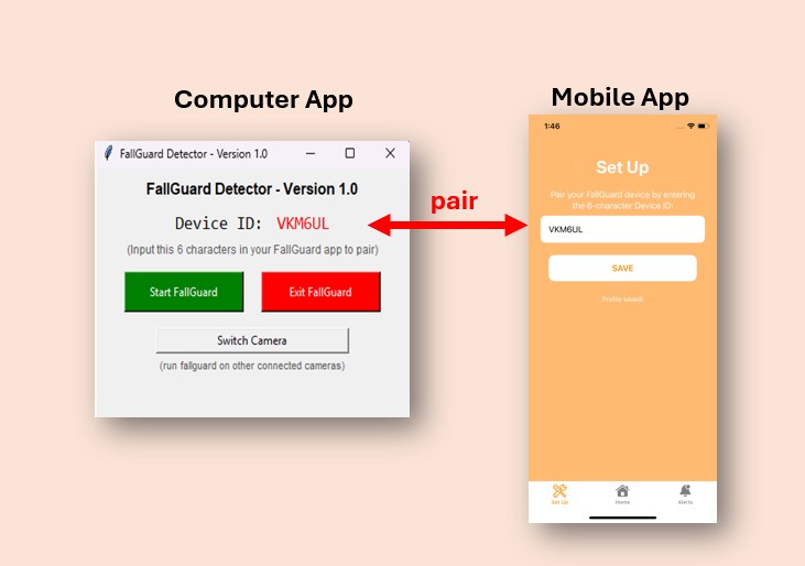 How to pair your PC with FallGuard app